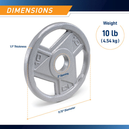 10lb Classic Olympic Plate MCW-10 - Infographic - Dimensions