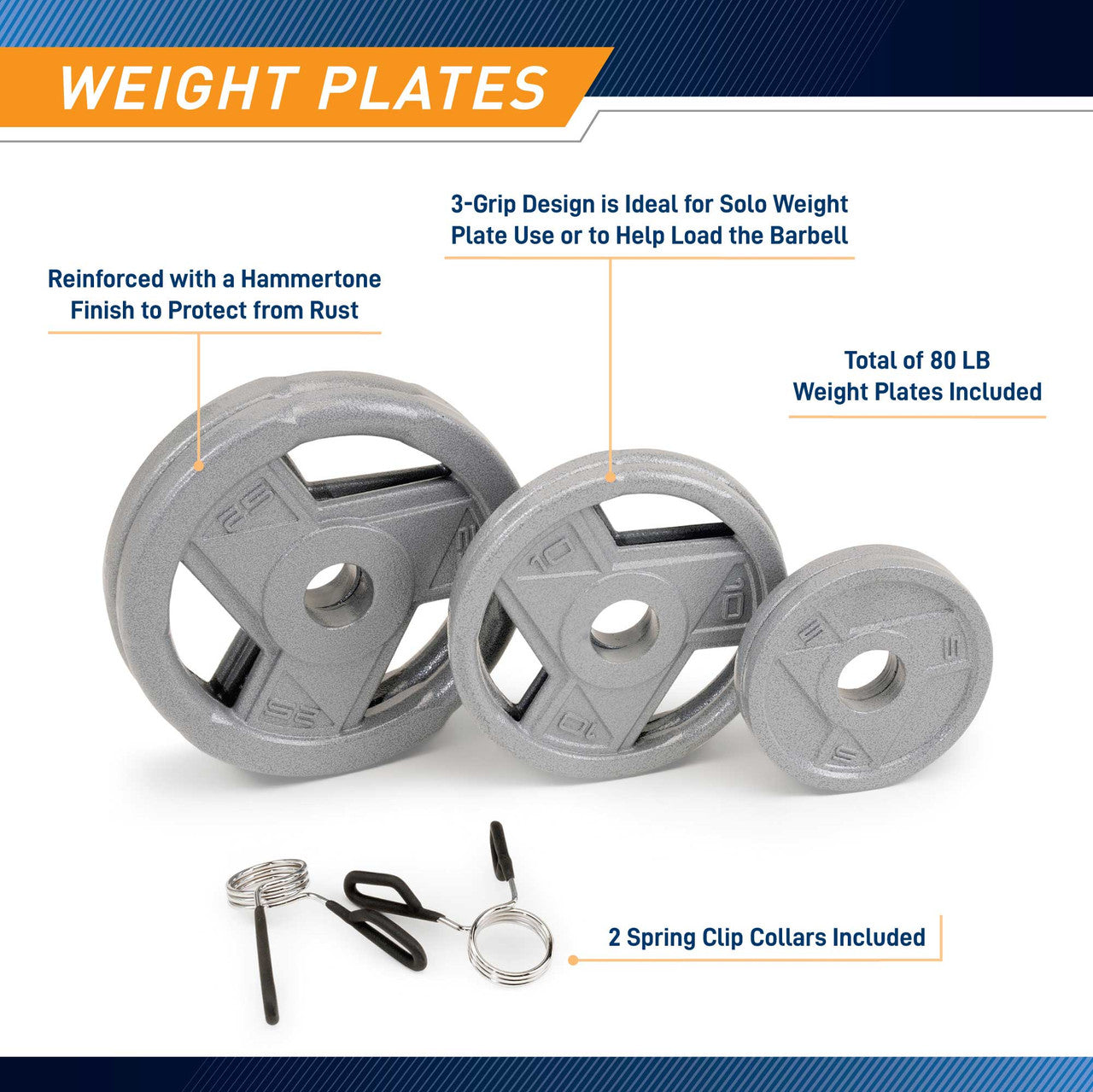110lb Olympic Weight Set MCW-110  - Infographic - Weight Plates