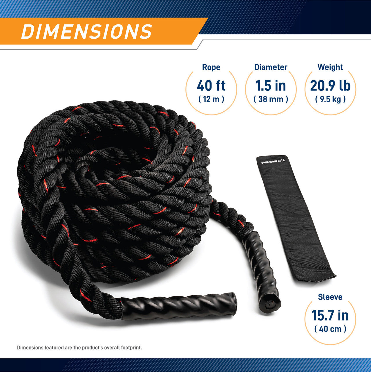 40ft Battle Ropes 1.5” | PRO-ZS01-2 – Marcy