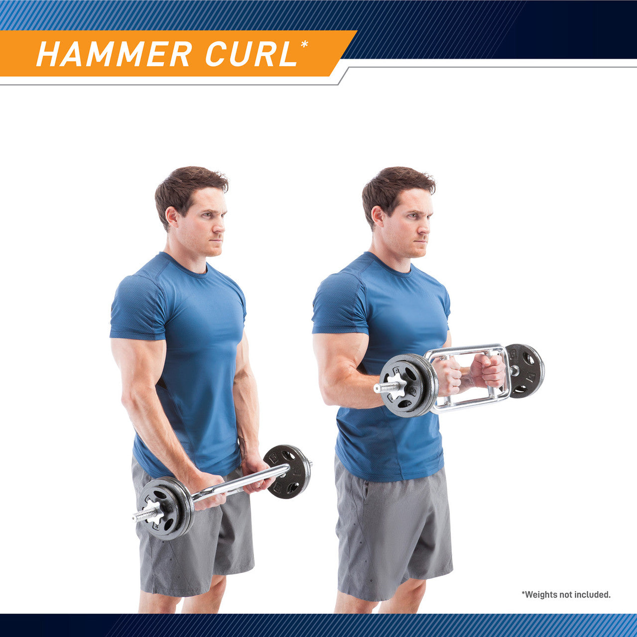 1 Threaded Tricep Bar  Marcy IRBB-34T - Hammer Curl