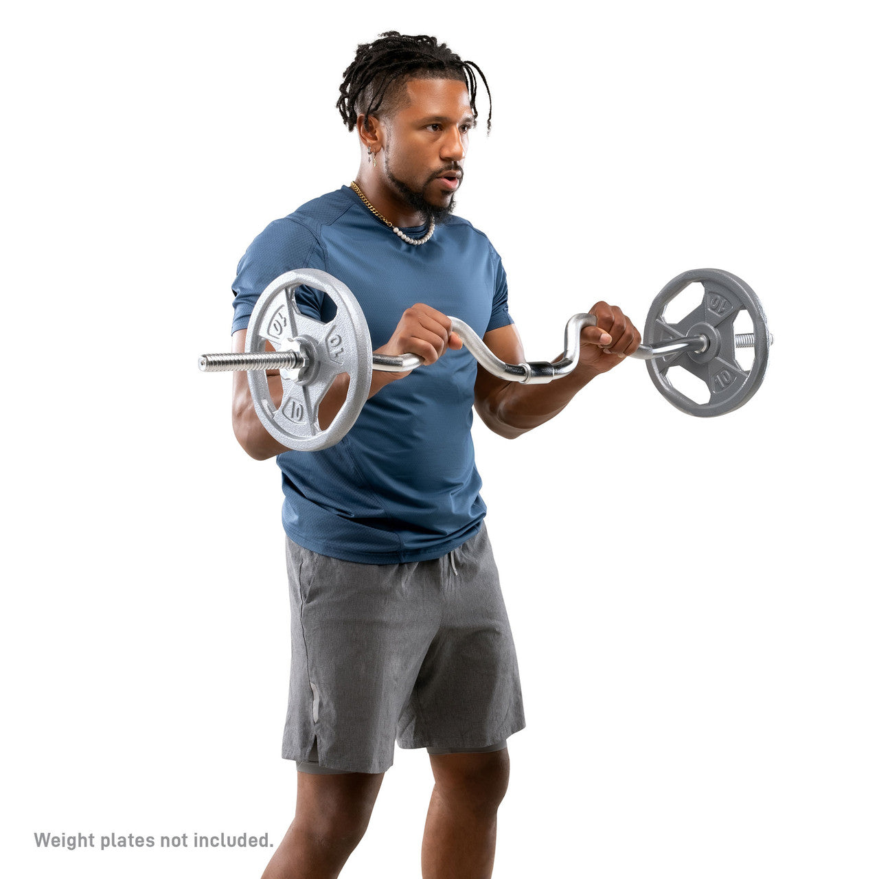 2-Piece Standard Super Curl Bar Marcy SCB-248 - Model Doing Reverse Curls