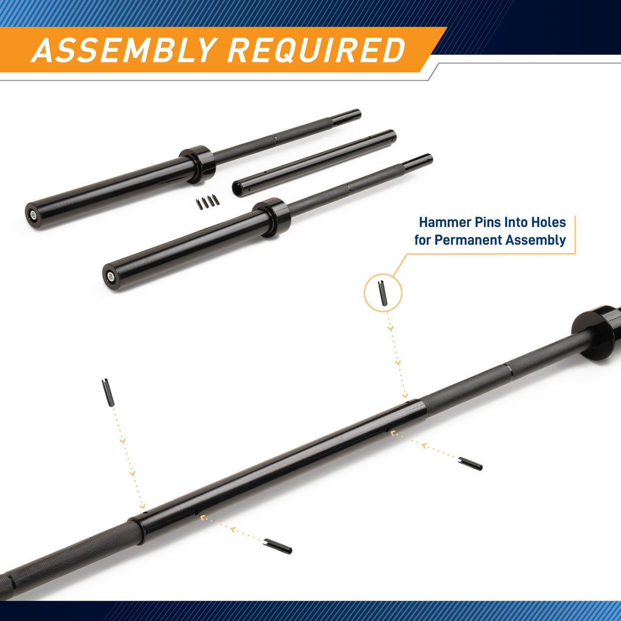 7ft Olympic Barbell 30lbs with 15.5 inch Loadable Sleeves  Marcy TRB-84 - Infographic - Assembly Required
