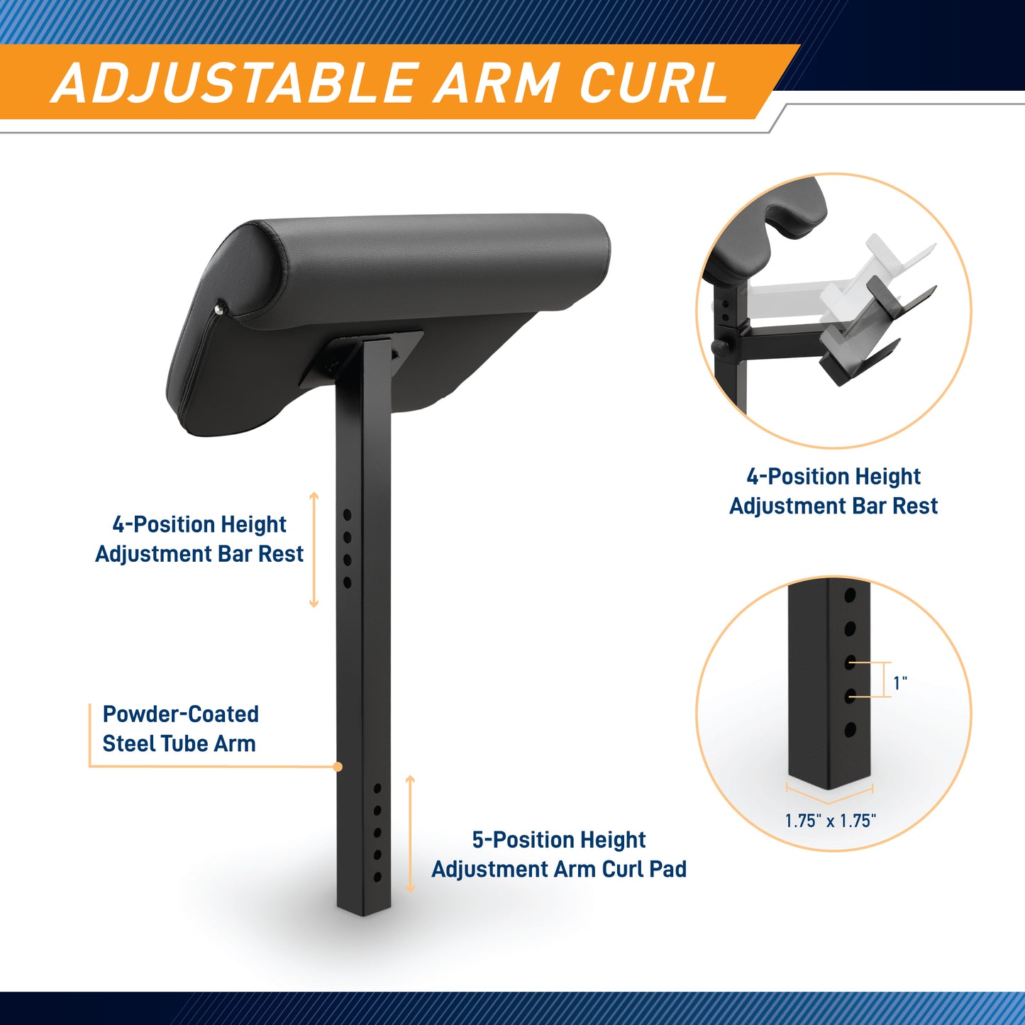 Marcy Arm Curl Accessory for MWB-5511 and MWB-7096 | ACC-8215AC