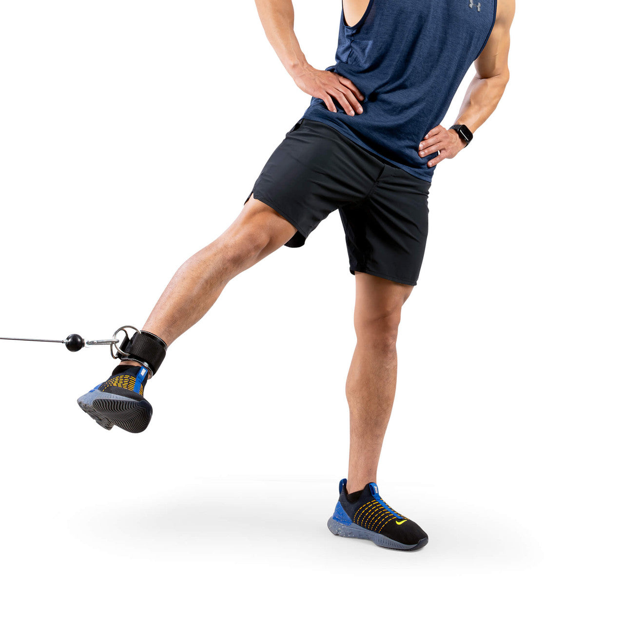 Adjustable 3” Ankle Strap - Heavy Duty Padded Ankle Cuff with D-Rings for Cable Exercises and More B5AS3 - Apex - leg adducter