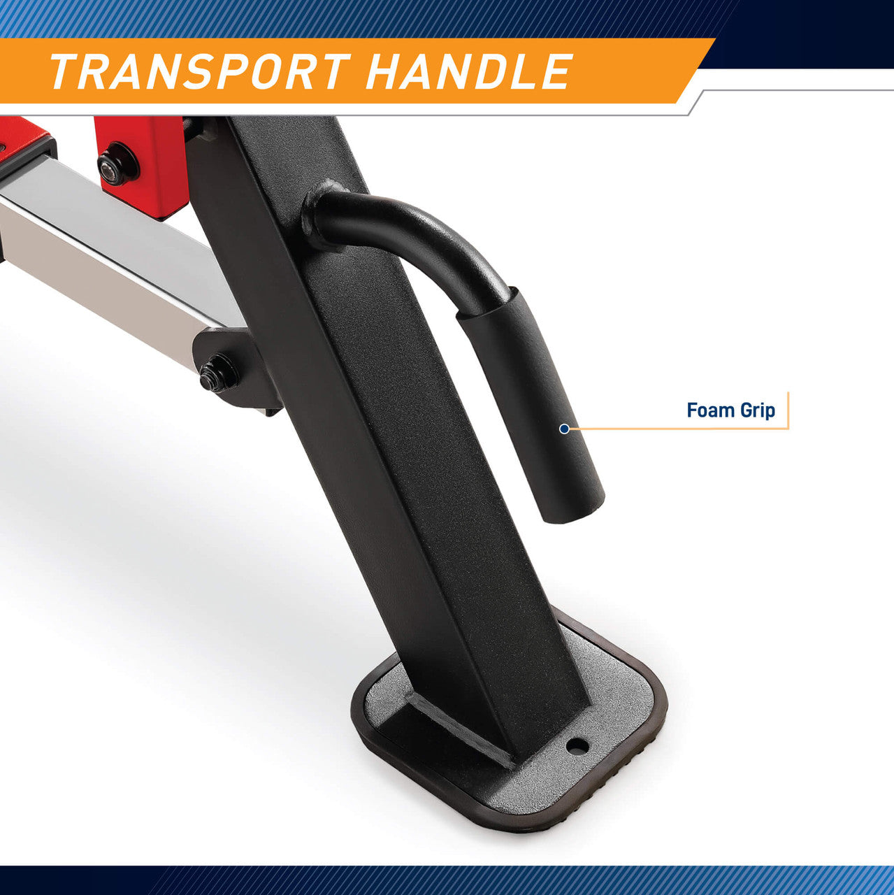 Adjustable Utility Bench with Chrome Sliding Track SB-5429 Marcy - Infographic - Transport Handle
