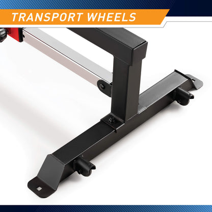 Adjustable Utility Bench with Chrome Sliding Track SB-5429 Marcy - Infographic - Transport Wheels