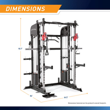 All-in-One Home Gym Deluxe Functional Trainer with Weight Stack, Smith Machine, Cable Crossovers and More- SM-6900 SteelBody Diememsion