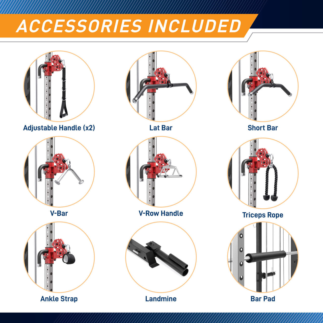 All-in-One Home Gym Deluxe Functional Trainer with Weight Stack, Smith Machine, Cable Crossovers and More- SM-6900 SteelBody accessories included