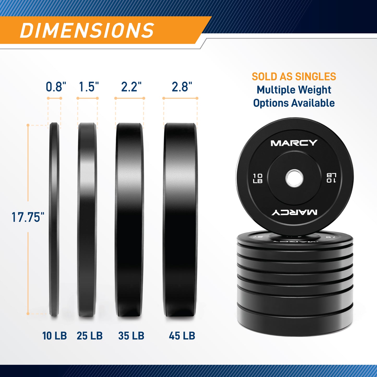 Marcy Black Rubber Bumper Plate | BPB