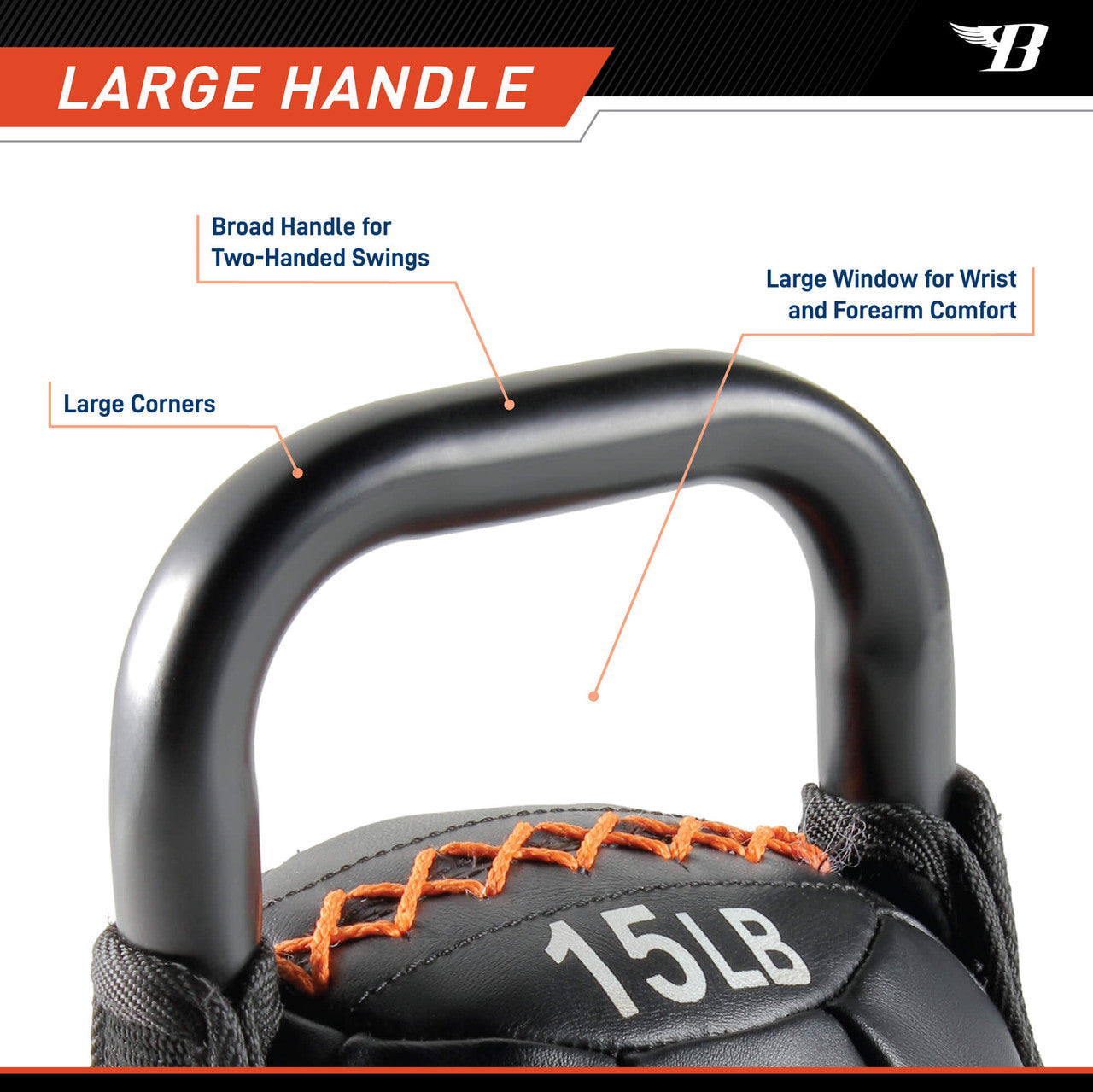 Bionic Body 15 lb. Soft Kettlebell BBKB-15 - LARGE HANDLE