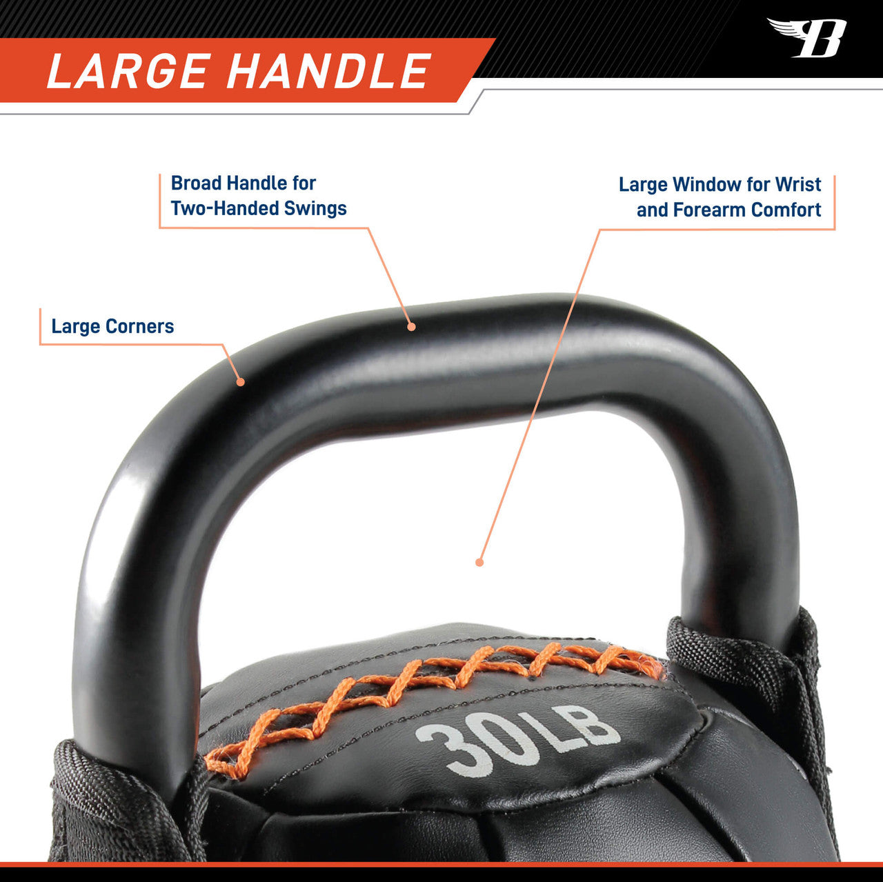 Bionic Body 30 lb. Soft Kettlebell BBKB-30 - LARGE HANDLE