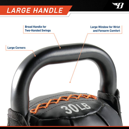 Bionic Body 30 lb. Soft Kettlebell BBKB-30 - LARGE HANDLE