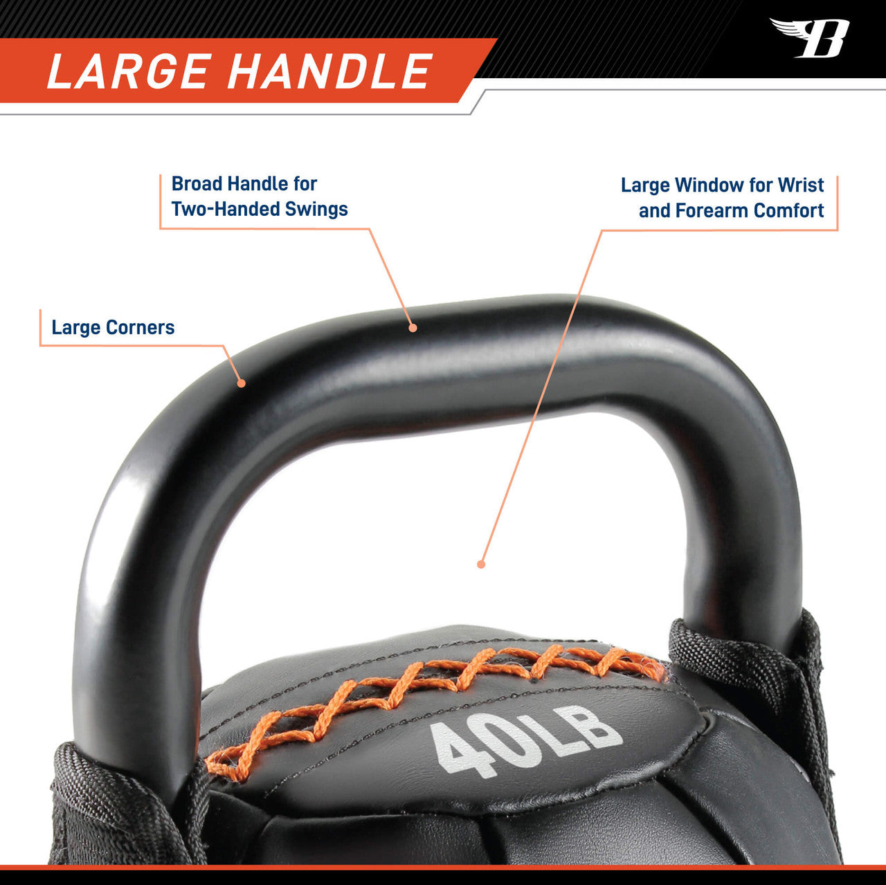 Bionic Body 40lb. Soft Kettlebell BBKB-40 - LARGE HANDLE