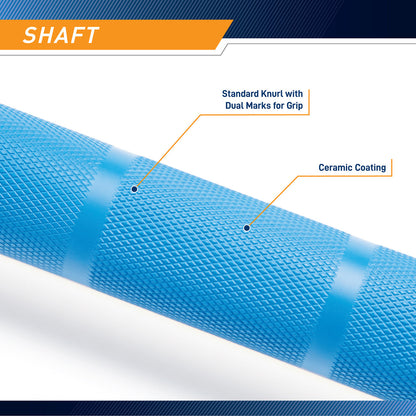 45lb Olympic Barbell SteelBody - STB-1501BLC - Blue - knurling