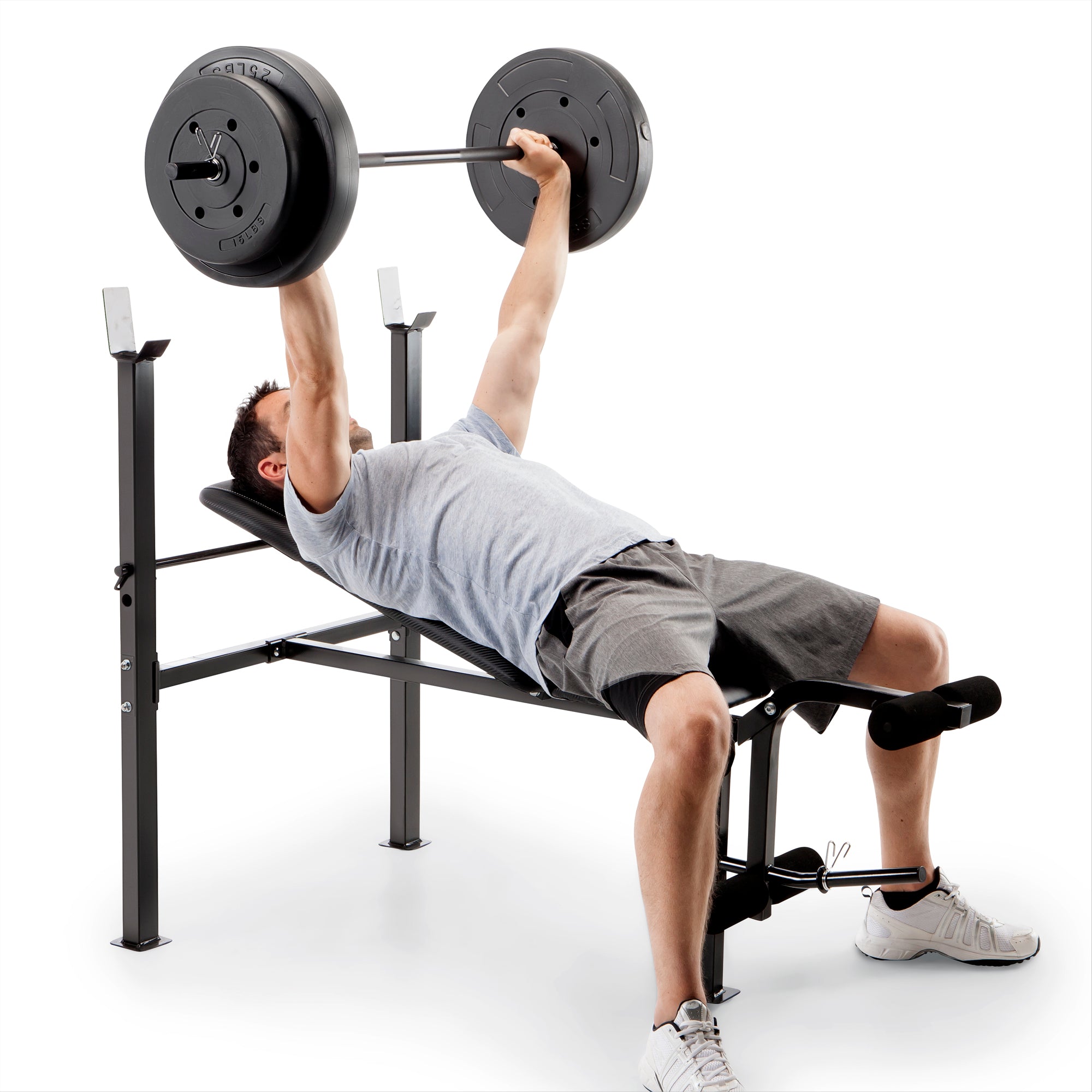 Marcy Standard Weight Bench with 80 lb Weight Set​ | CB-20111