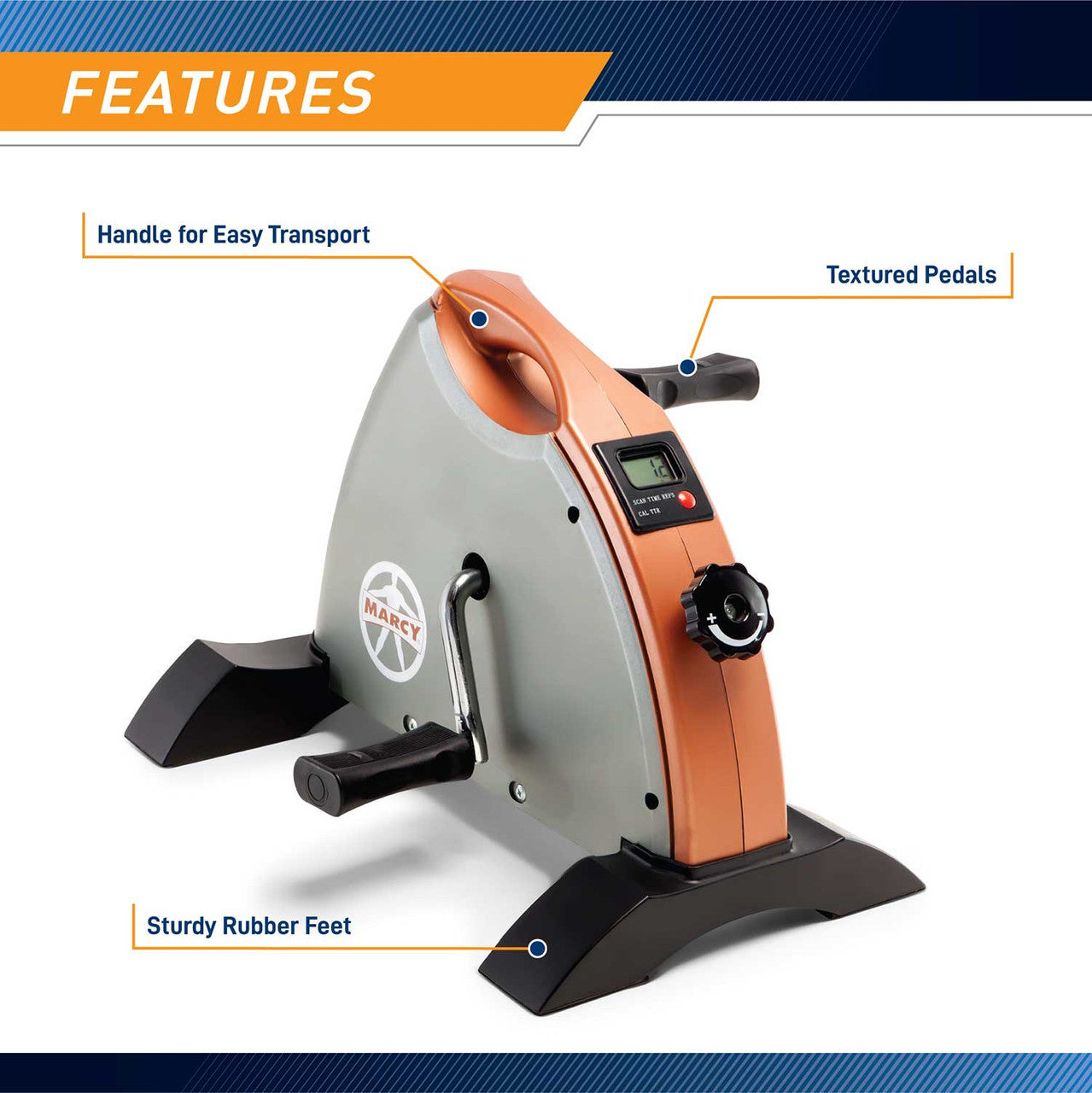 The Cardio Mini-Cycle NS-909 by Marcy has a convenient handle for easy transport
