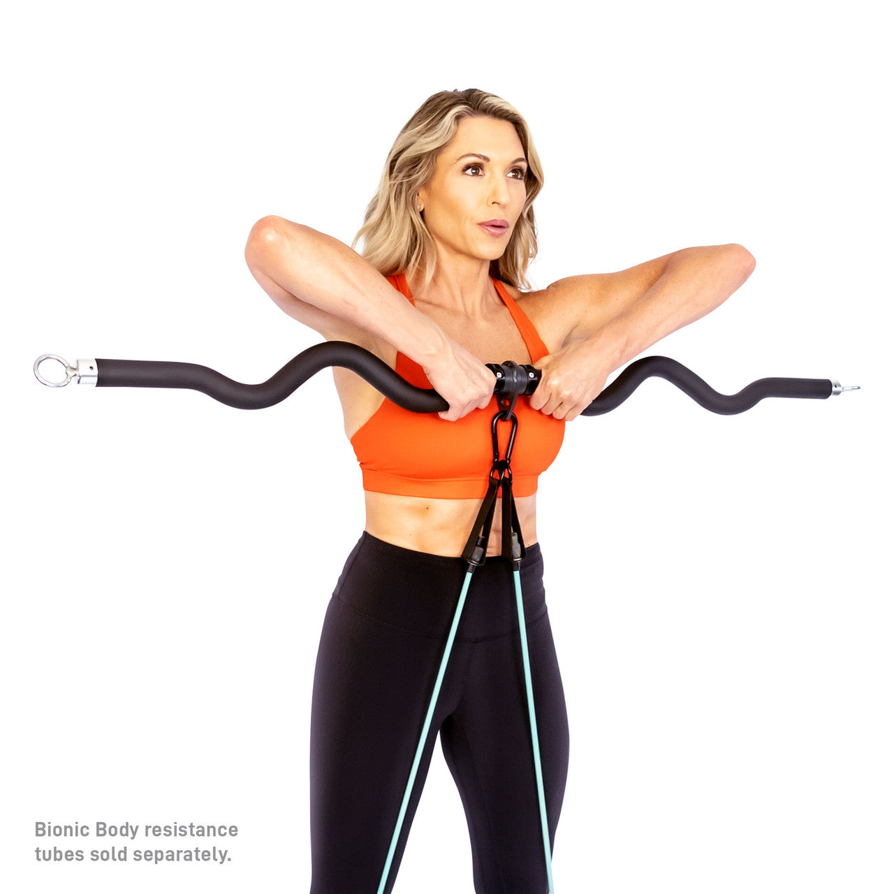 Deluxe Exercise Bar for Lats, Curls and More BBEB-7355  Bionic Body - Kim Lyons Upright Row