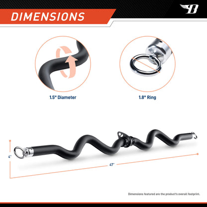 Deluxe Exercise Bar for Lats, Curls and More BBEB-7355  Bionic Body - dimension