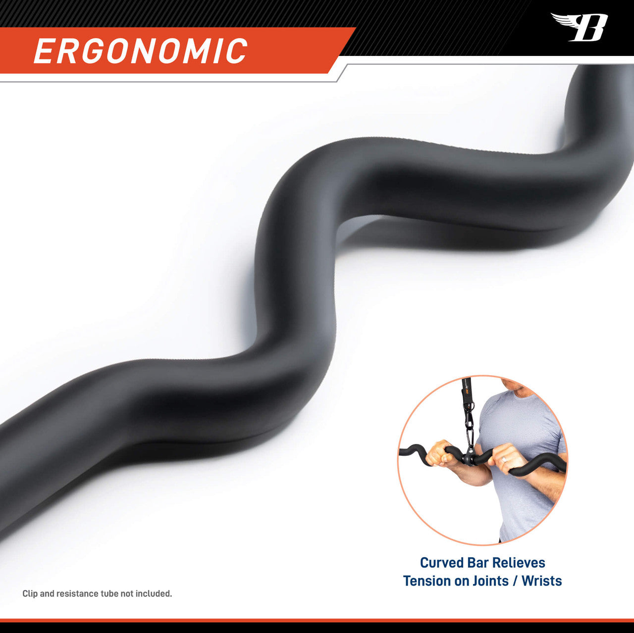 Deluxe Exercise Bar for Lats, Curls and More BBEB-7355  Bionic Body - ergonomic
