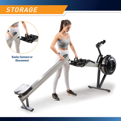Deluxe Rowing Machine with Adjustable Air Resistance - NS-7874RW  California Fitness Products - Infographic -Storage