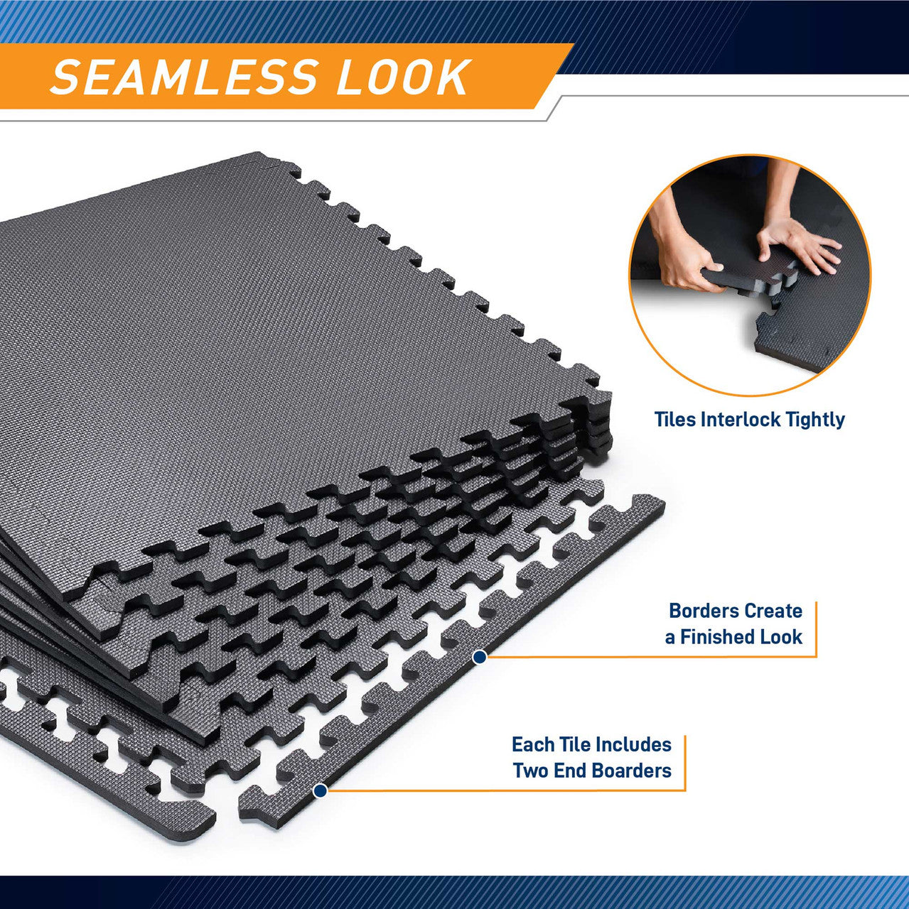 Fitness Flooring  Marcy Classic MAT-39 - Infographic - Seamless Look