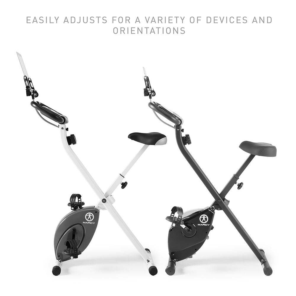 Easily adjust the Foldable Bike Media Holder | Marcy NS-T-Rack to fit your media