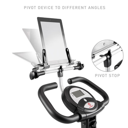 Easily tilt the Foldable Bike Media Holder | Marcy NS-T-Rack  to adjust visibility
