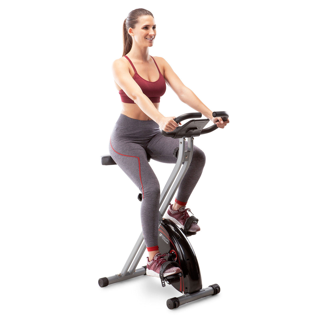 Folding Upright Exercise Bike with Adjustable Resistance Circuit Fitness AMZ-150BK Retired