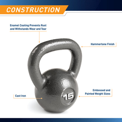 Marcy 15lb Hammertone Kettlebell | HKB-015