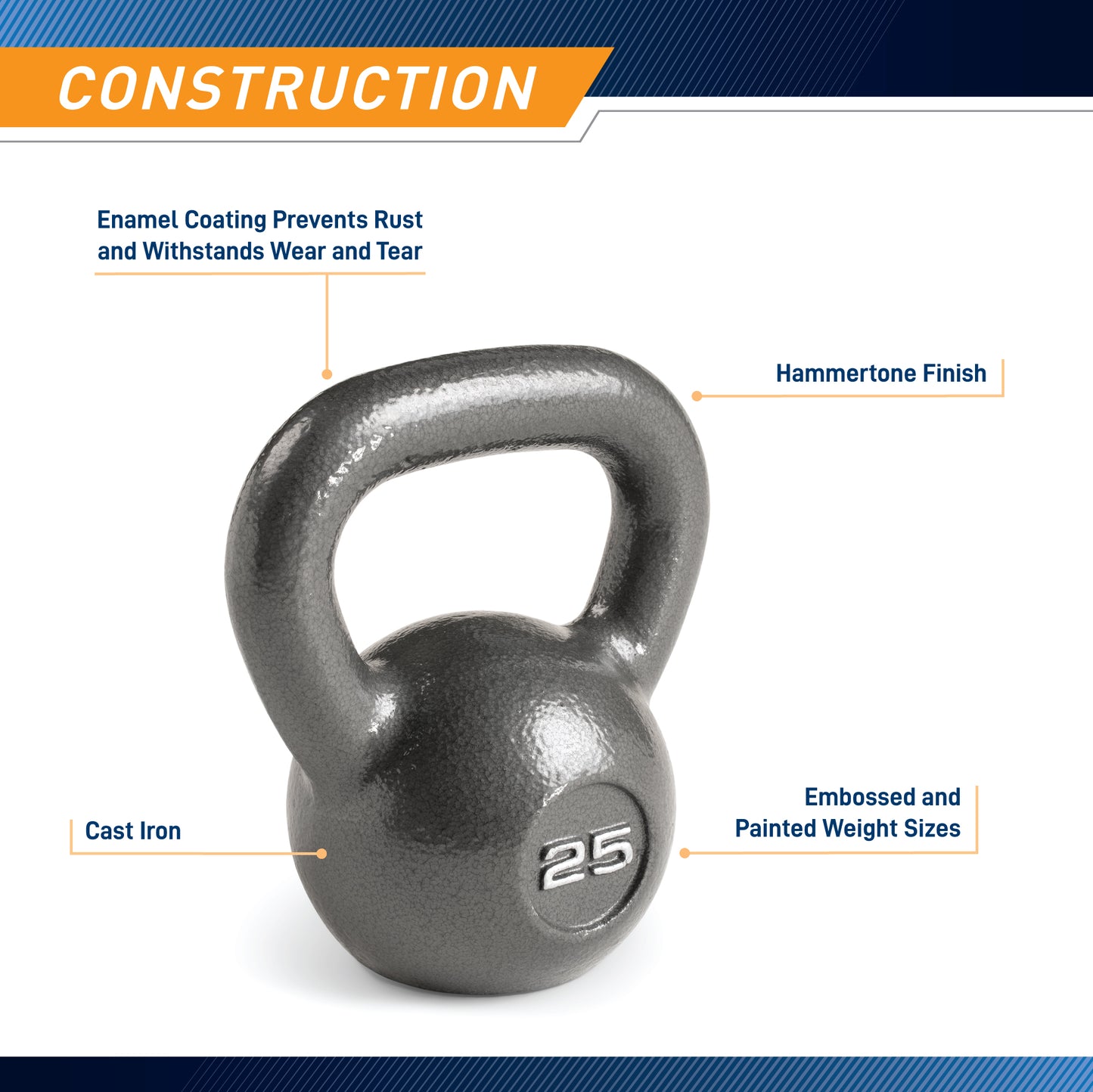 Marcy 25lb Hammertone Kettlebell | HKB-025