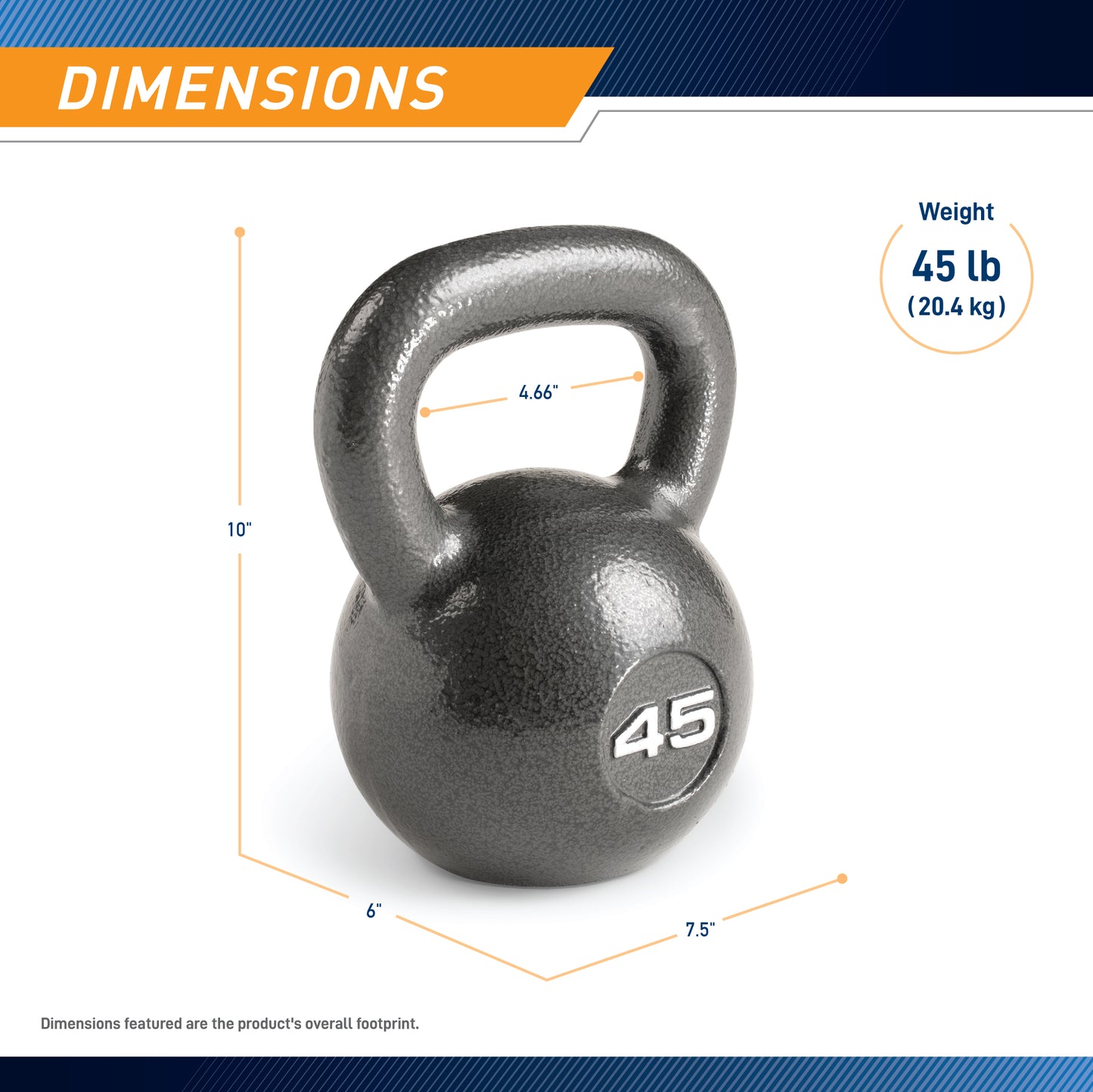 Marcy 45lb Hammertone Kettlebell | HKB-045