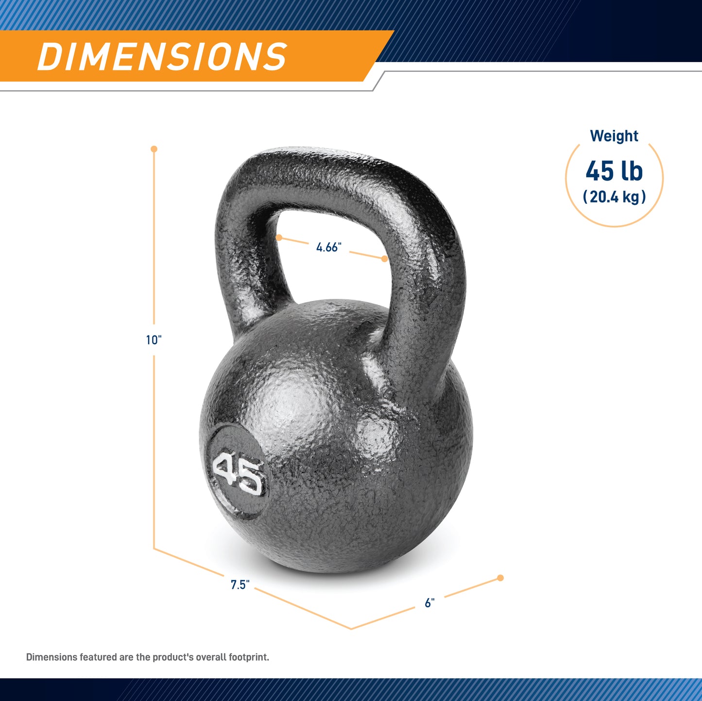 Marcy 45lb Hammertone Kettlebell | HKB-045