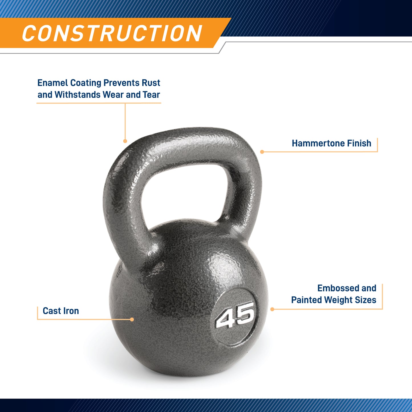 Marcy 45lb Hammertone Kettlebell | HKB-045