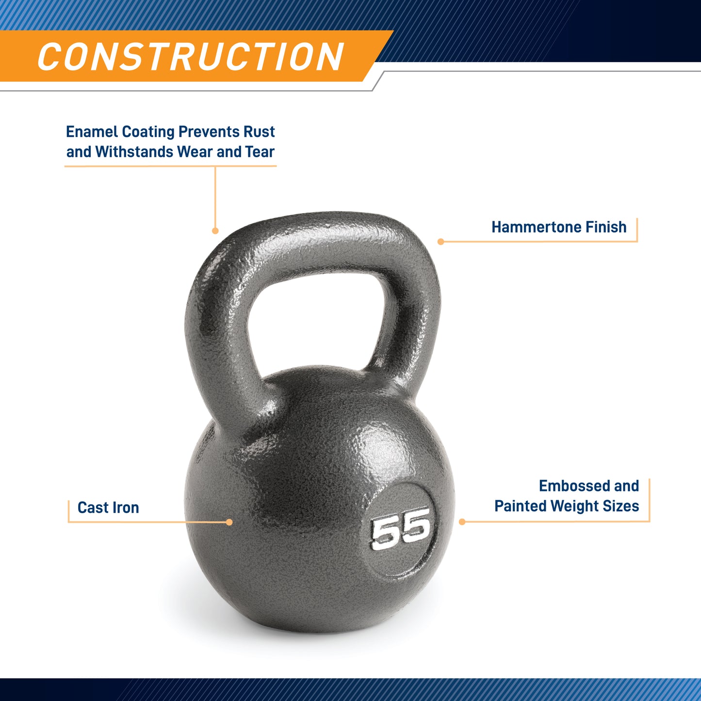 Marcy 55lb Hammertone Kettlebell | HKB-055