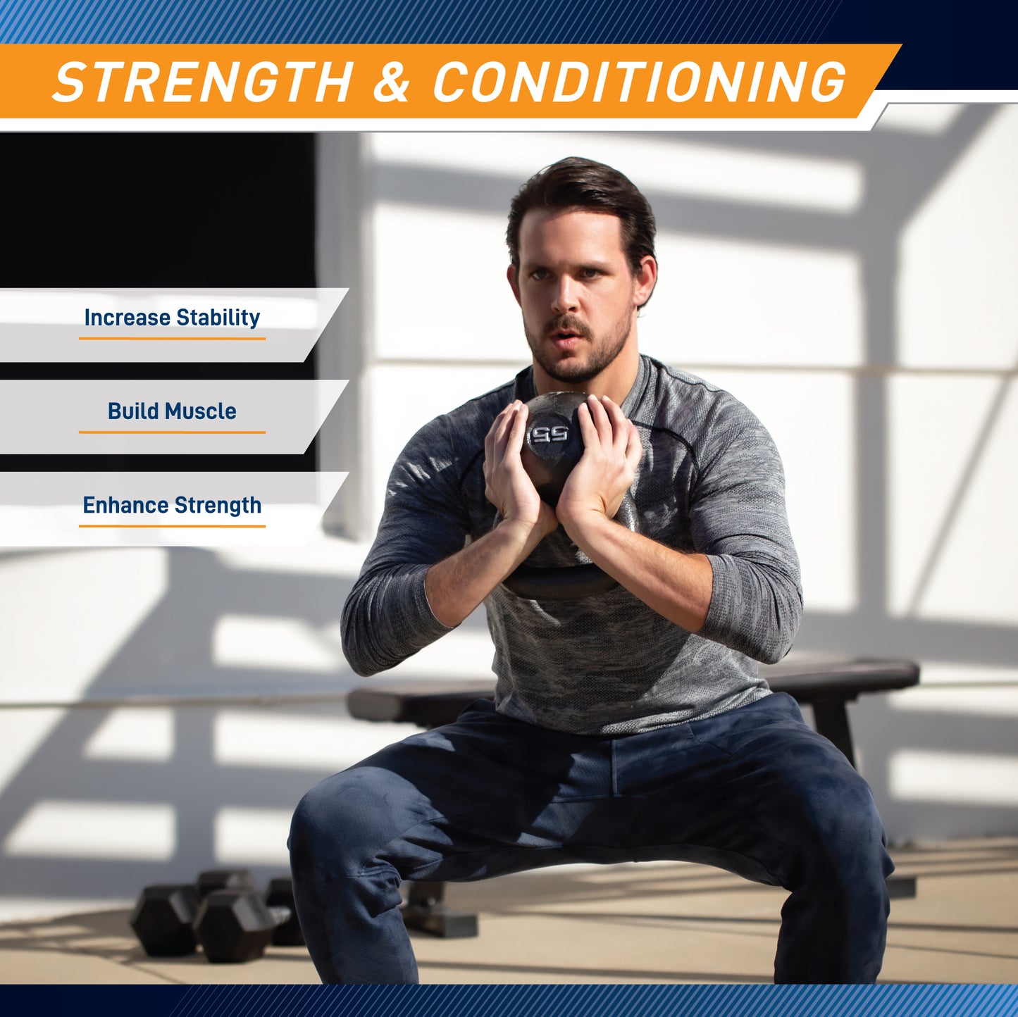 Marcy 55lb Hammertone Kettlebell | HKB-055