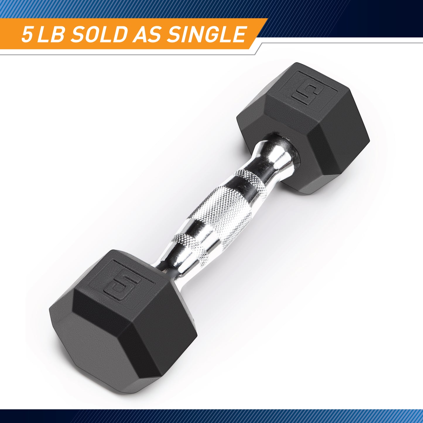 Marcy 5lb Rubber Hex Dumbbell| IBRH-005