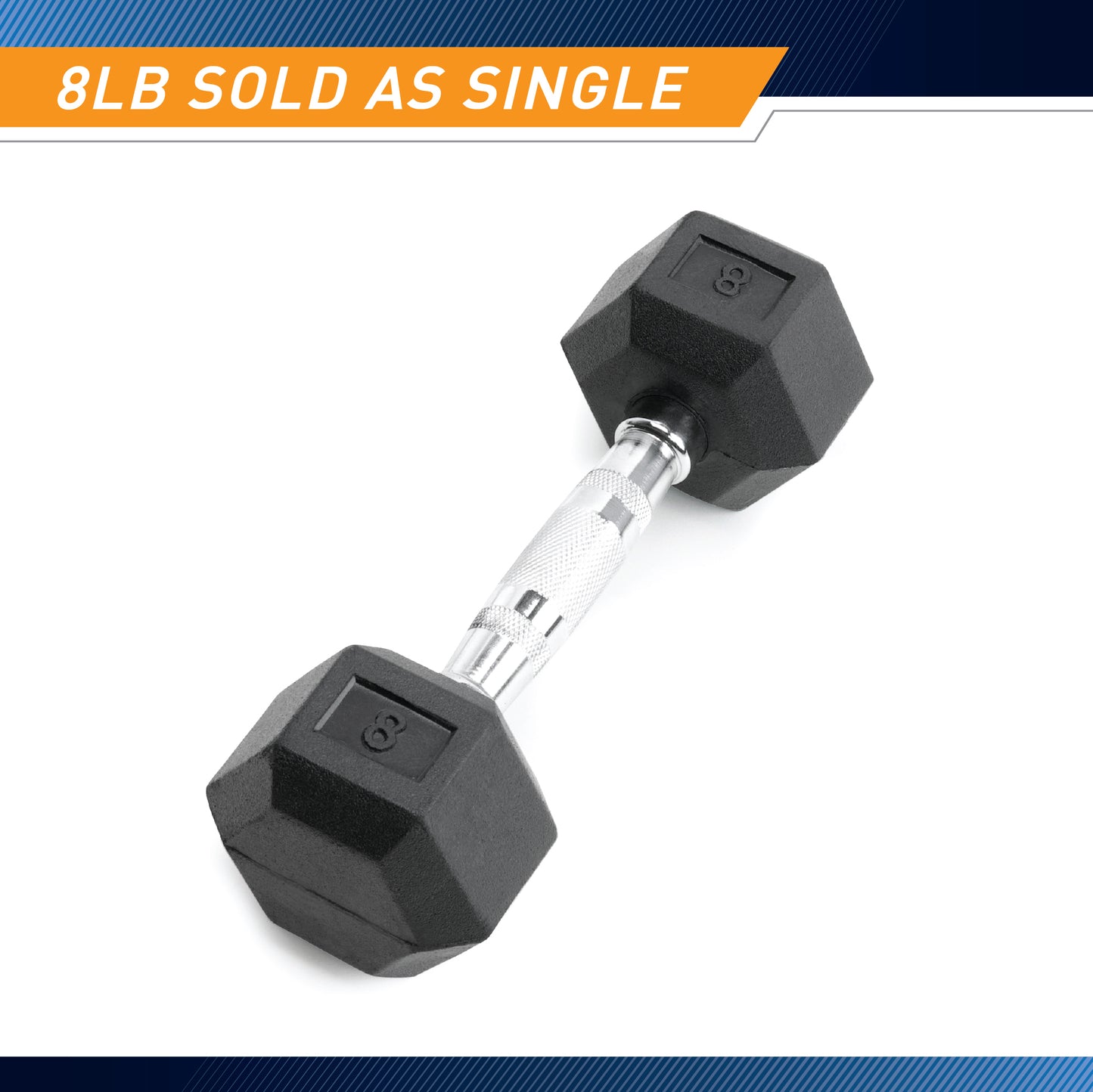 Marcy 8lb Rubber Hex Dumbbell | IBRH-008