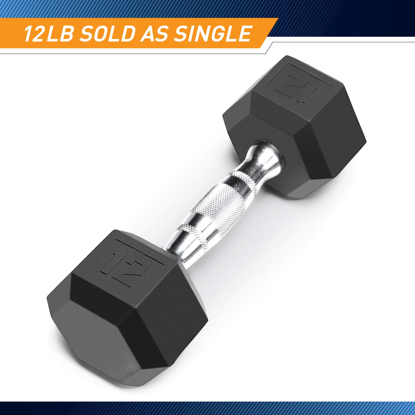 Marcy 12lb Rubber Hex Dumbbell | IBRH-012