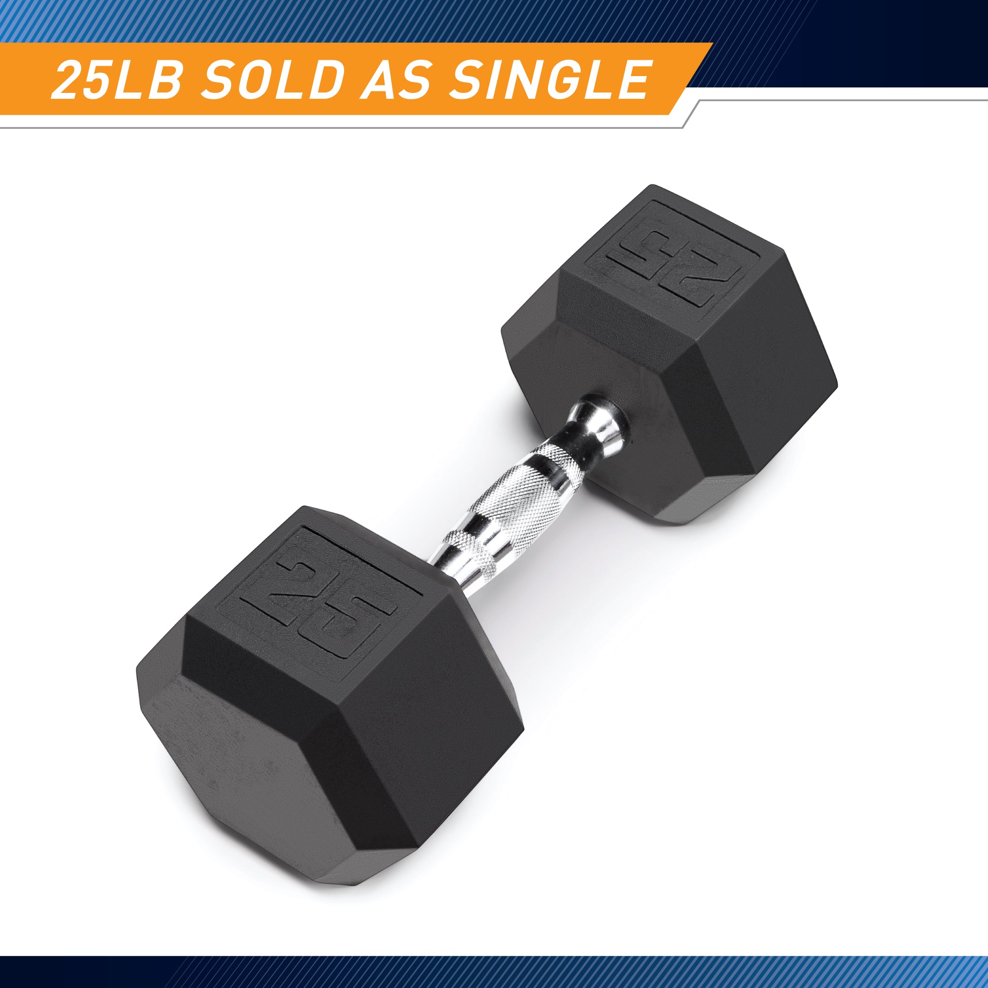 Marcy 25lb Rubber Hex Dumbbell | IBRH-025 Coated Dumbbells