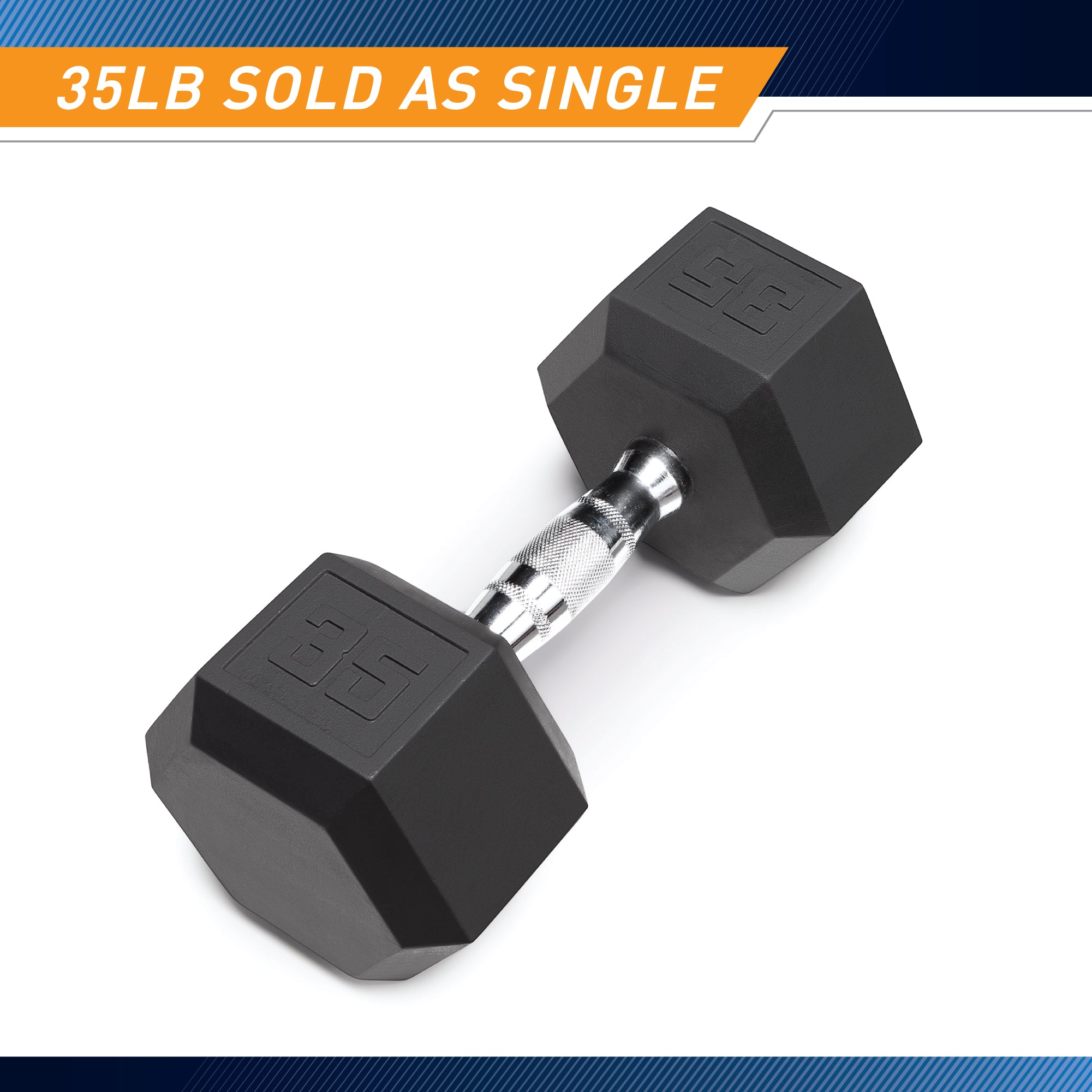 Marcy 35lb Rubber Hex Dumbbell | IBRH-035 Coated Dumbbells