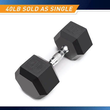 Marcy 40lb Rubber Hex Dumbbell | IBRH-040