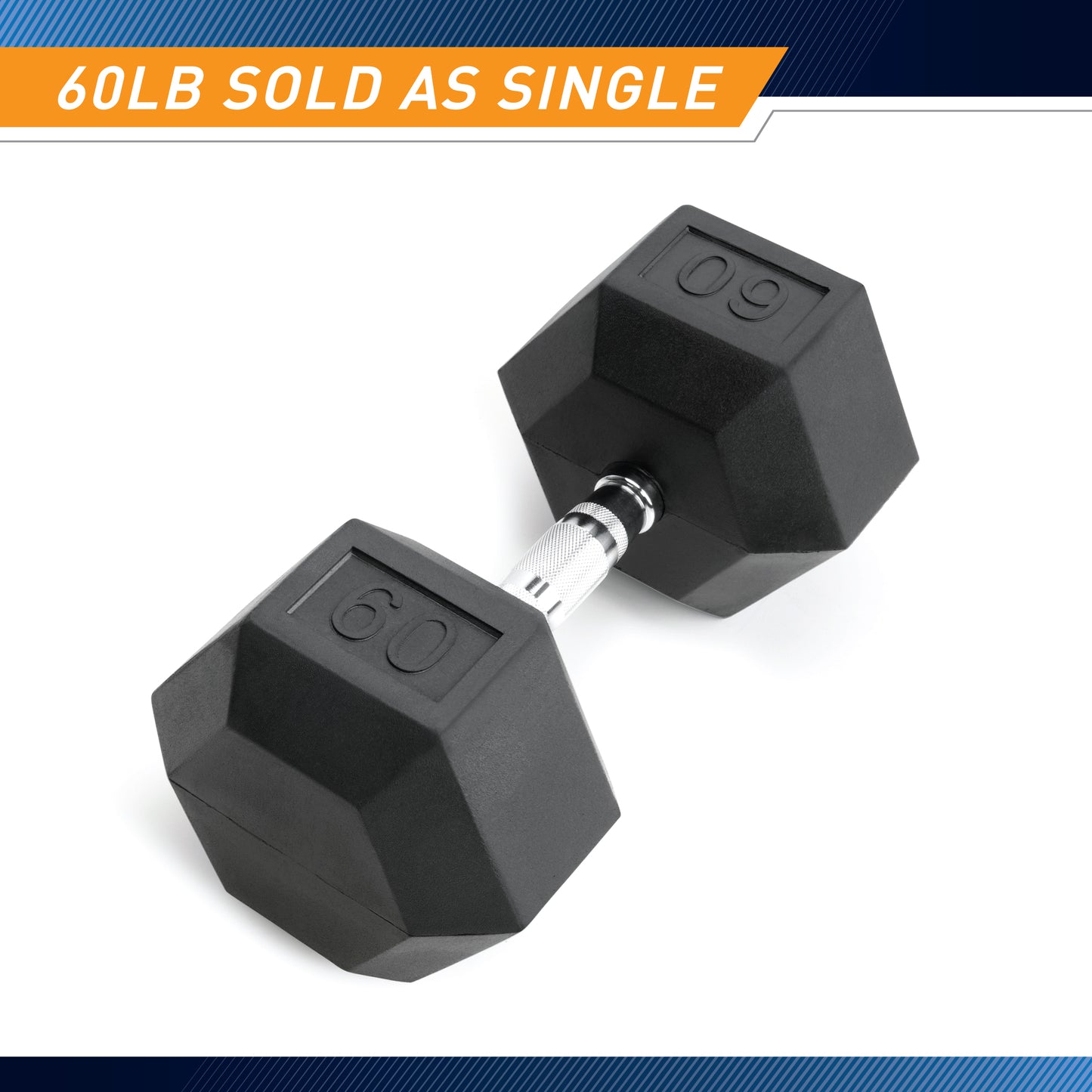 Marcy 60lb Rubber Hex Dumbbell | IBRH-060