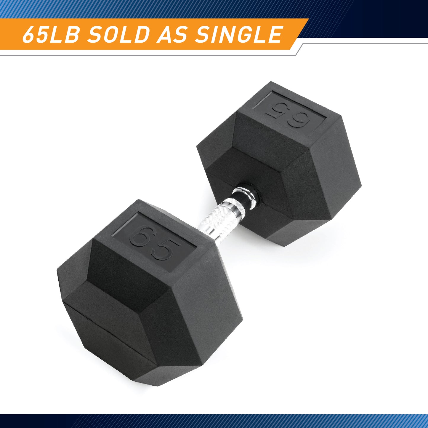 Marcy 65lb Rubber Hex Dumbbell | IBRH-065