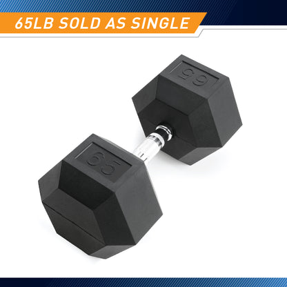 Marcy 65lb Rubber Hex Dumbbell | IBRH-065