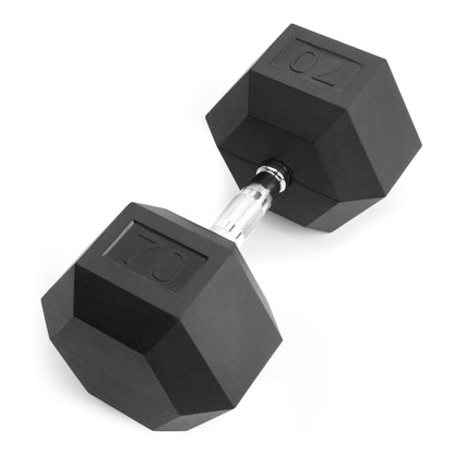 Marcy 70lb Rubber Hex Dumbbell | IBRH-070