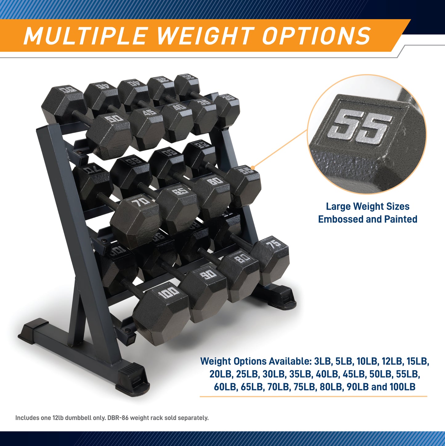 Marcy 12lb Hex Dumbbell| IV-2012