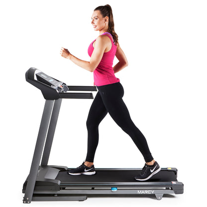 The Marcy Motorized Folding Treadmill JX-650W in use