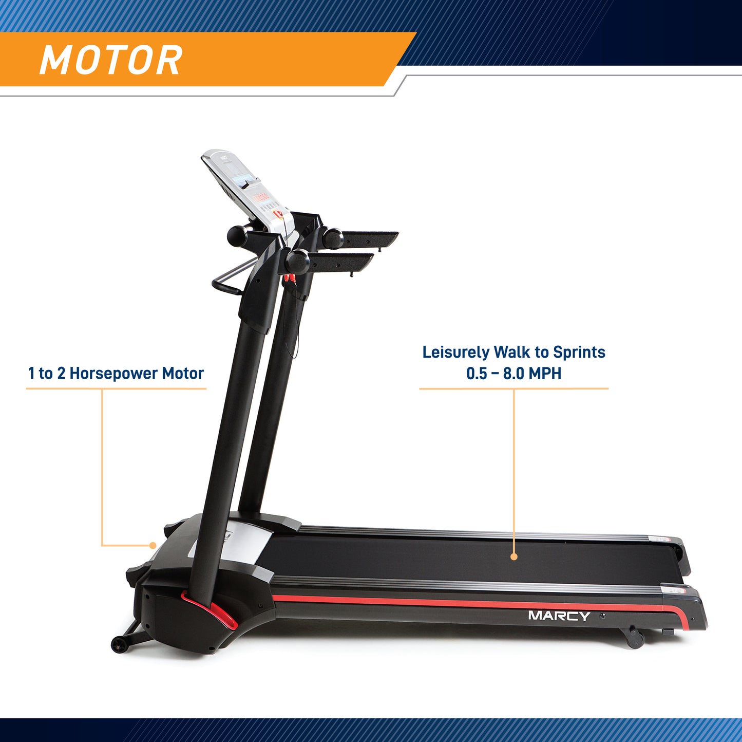 Marcy Easy Folding Motorized Treadmill | JX-651BW