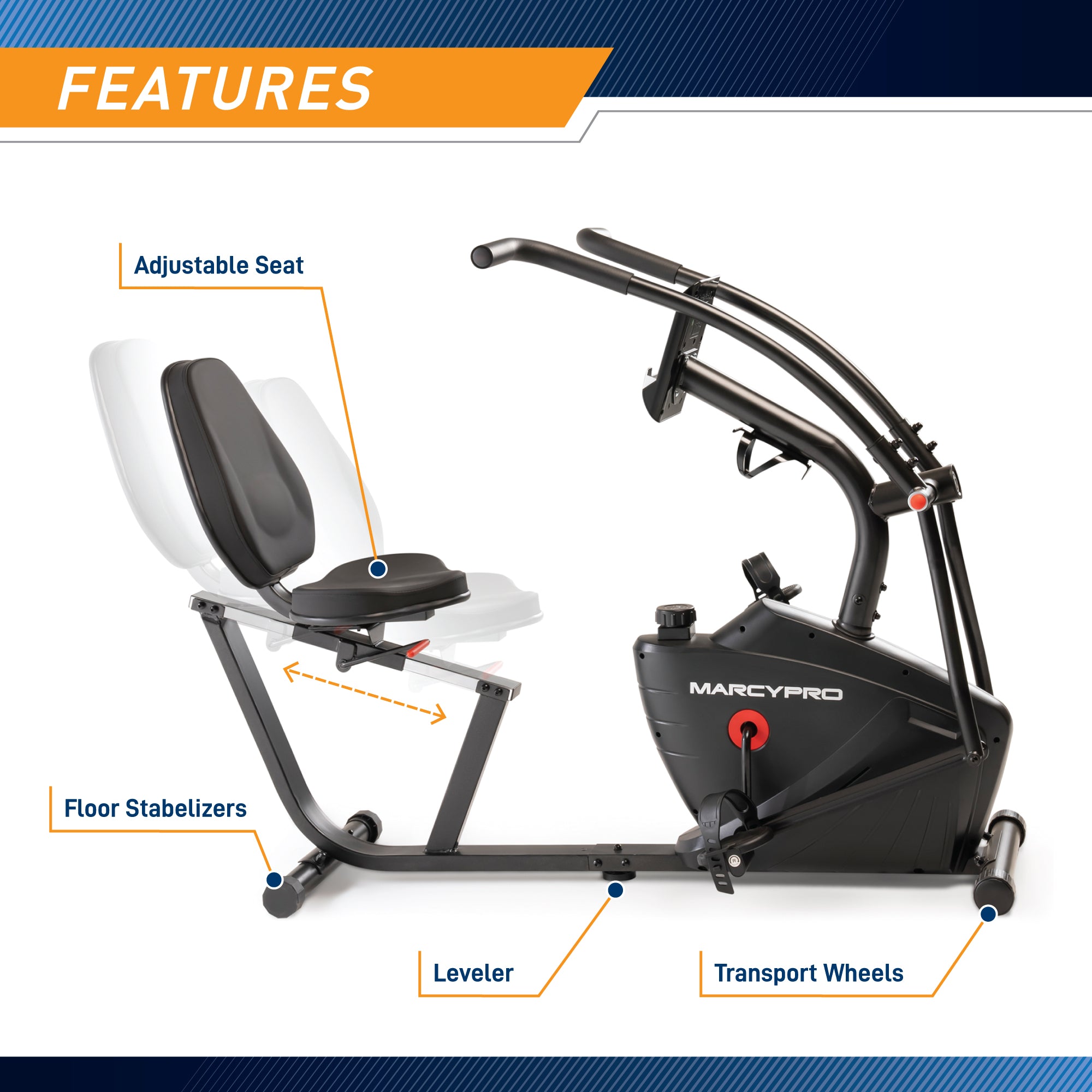 Marcy Body Cycle Recumbent Bike | JX-7301 Marcy Body Cycle Recumbent Bike | JX-7301
