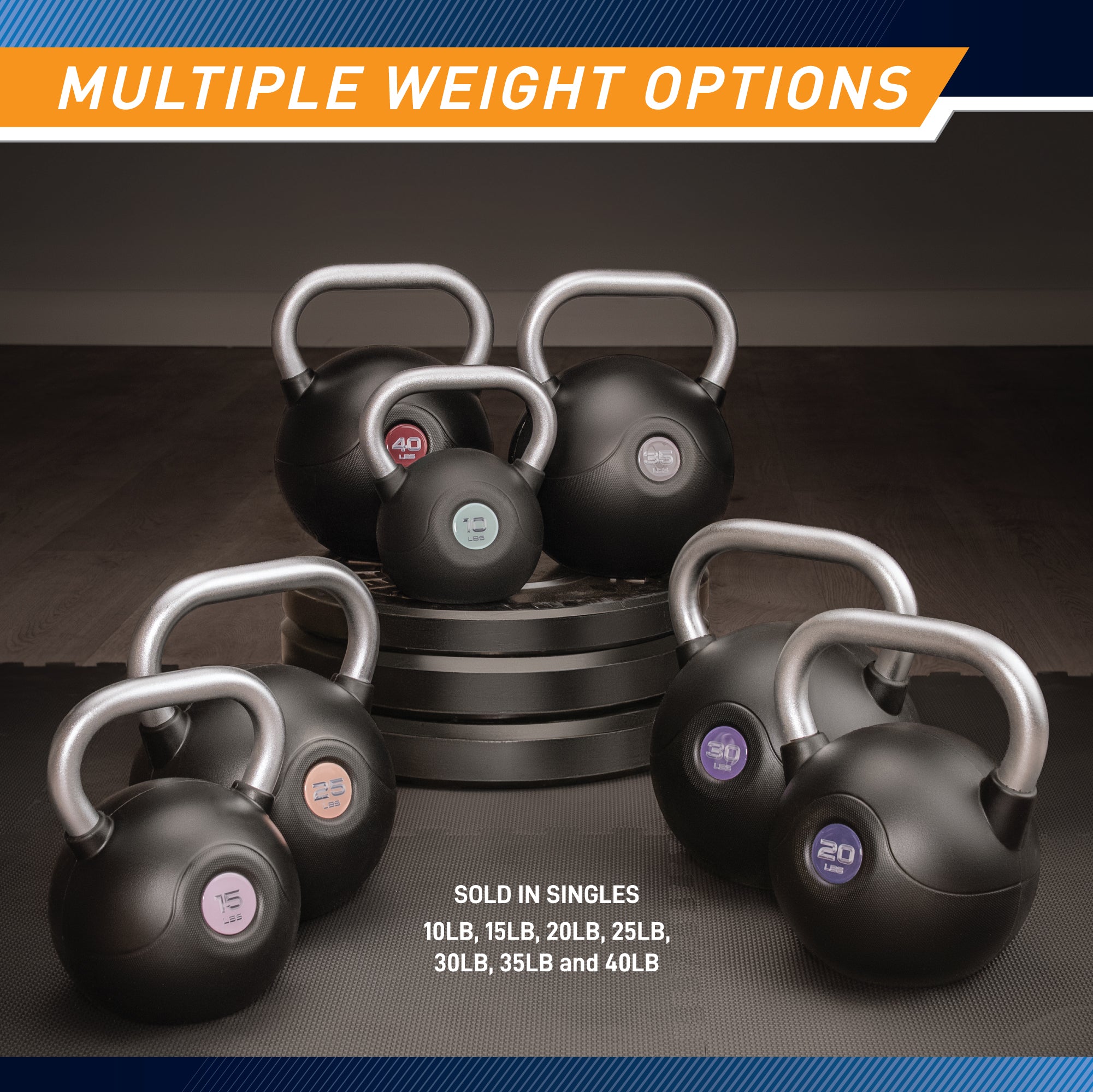 Marcy 35lb PU Kettlebell with Chrome Handle - Sage | MCKB-035-SAGE